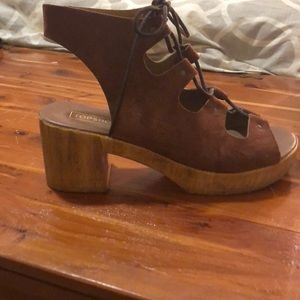 Topshop lace up cut-out booties